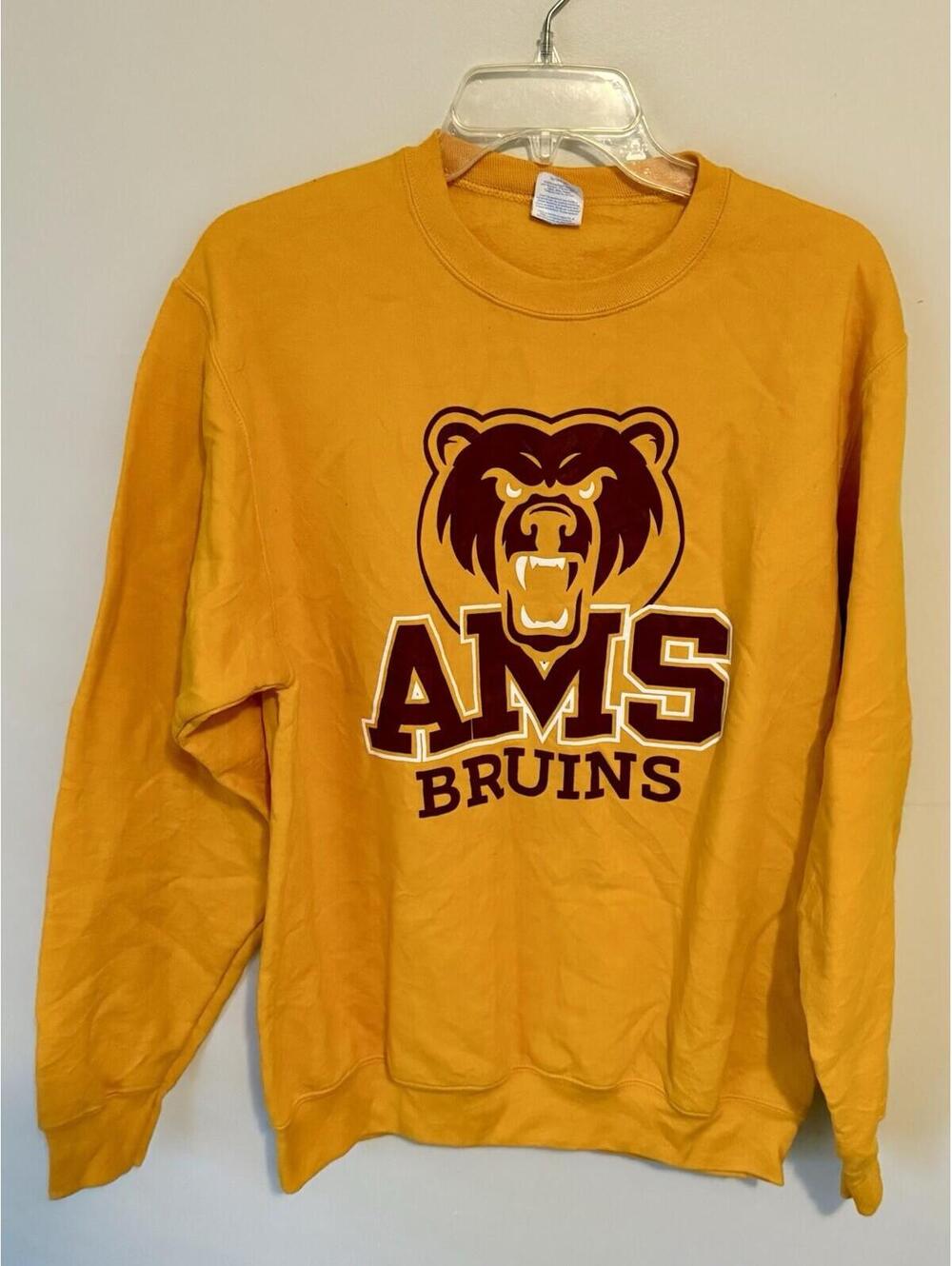 Port Company AMS Bruins Crewneck Sweatshirt‎ Yellow Size Medium